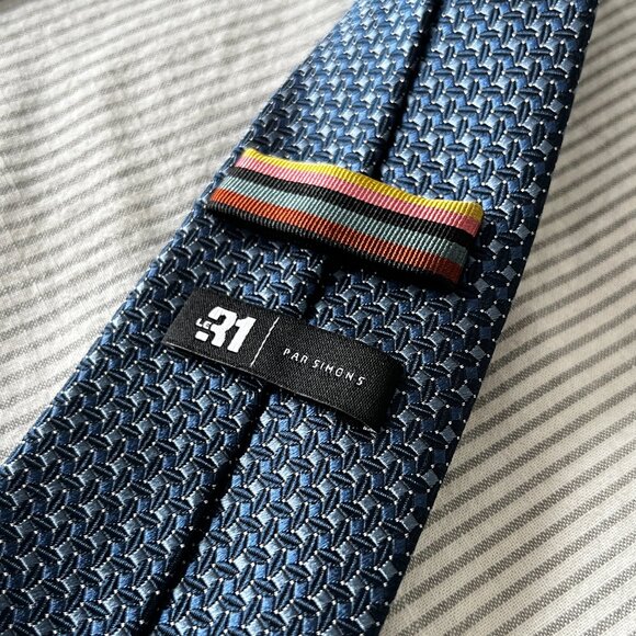 Simons Neck Tie Blue 100% Silk - Picture 3 of 5